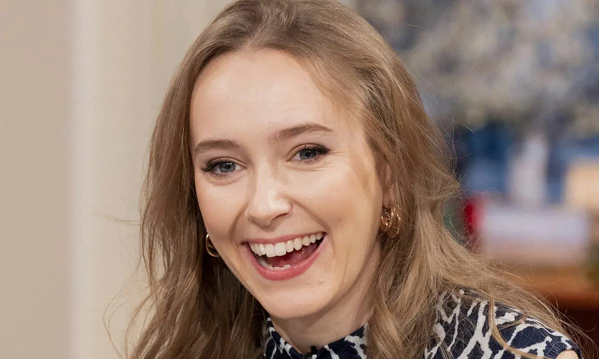 Close up of Rose Ayling Ellis laughing during an interview